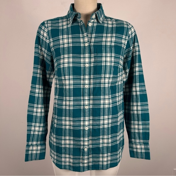 ❤️ NWT J.crew Teal Plaid Shirt XXS - Picture 3 of 12